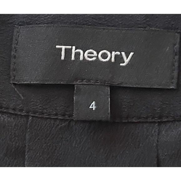 Theory Silk Jumpsuit Puff Sleeve Wide Leg Off The Shoulder Charcoal Women's Sz 4 - Picture 10 of 11